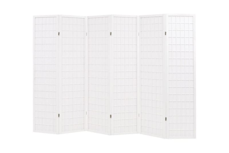 Sammenleggbar romdeler 6 paneler japansk stil 240x170cm hvit - Hvit - Innredning - Små møbler - Romdelere