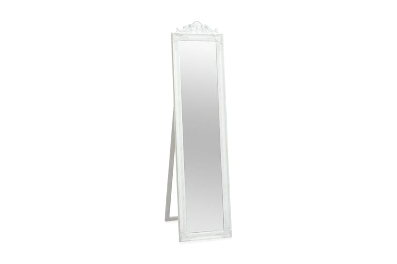 Frittstående speil barokstil 160x40 cm hvit - Hvit - Interiør - Speil - Veggspeil