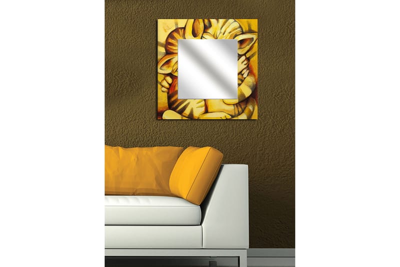 Dekorativt speil Krasnaja 50x50 cm Blomster - Plexiglass / flerfarget - Innredning - Speil - Veggspeil