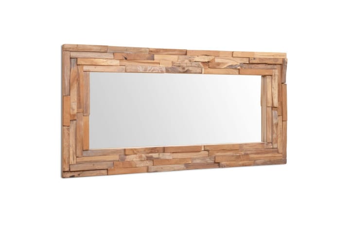 Dekorativt speil teak 120x60 cm rektangulӕrt - Brun - Innredning - Speil - Veggspeil