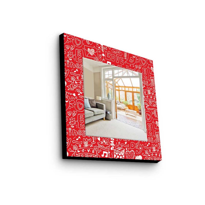 Denisova Dekorspeil 50x50 cm Christmas - Speilglass / stoff / flerfarget - Innredning - Speil - Gangspeil
