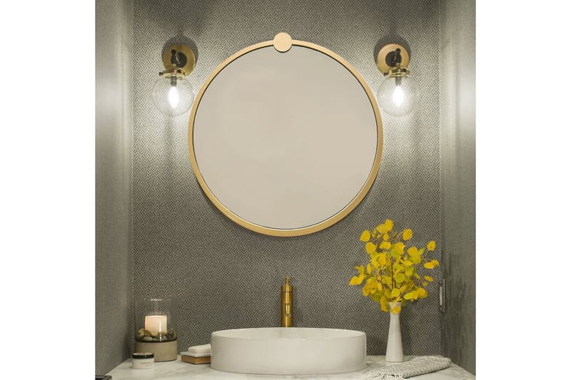 Speil 60x60 cm - Gull - Innredning - Speil - Veggspeil