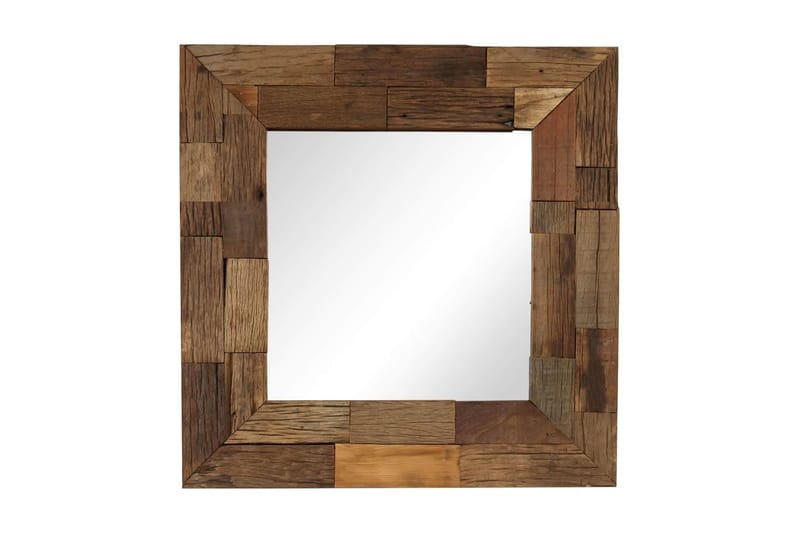 Speil gjenvunnet heltre 50x50 cm - Brun - Innredning - Speil - Veggspeil