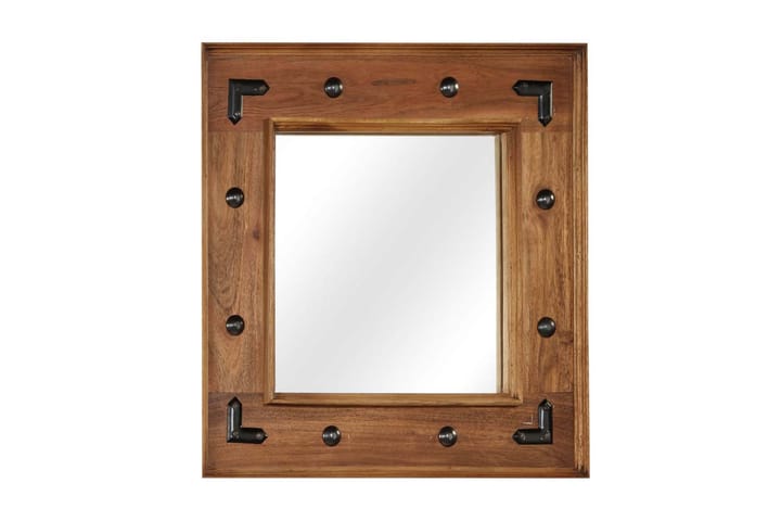 Speil heltre akasie 50x50 cm - Brun - Interiør - Speil - Gangspeil