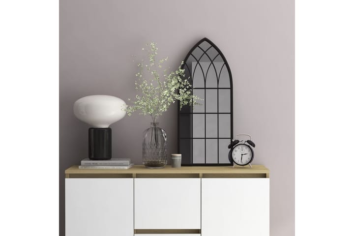 Speil svart 70x30 cm for innendørs bruk jern - Svart - Innredning - Speil - Veggspeil
