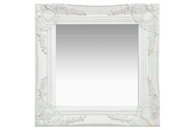 Veggspeil barokkstil 40x40 cm hvit - Interiør - Speil - Veggspeil