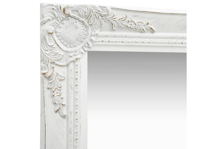Veggspeil barokkstil 50x40 cm hvit - Interiør - Speil - Veggspeil