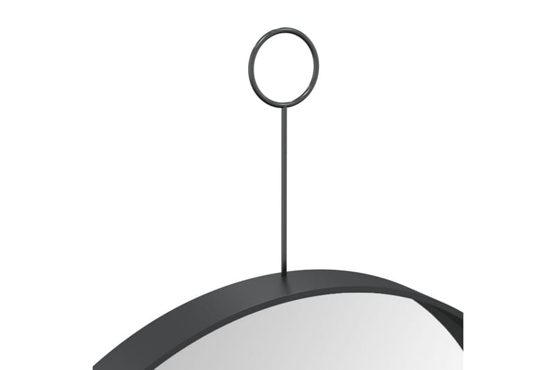Veggspeil med krok 30 cm svart - Svart - Innredning - Speil - Veggspeil