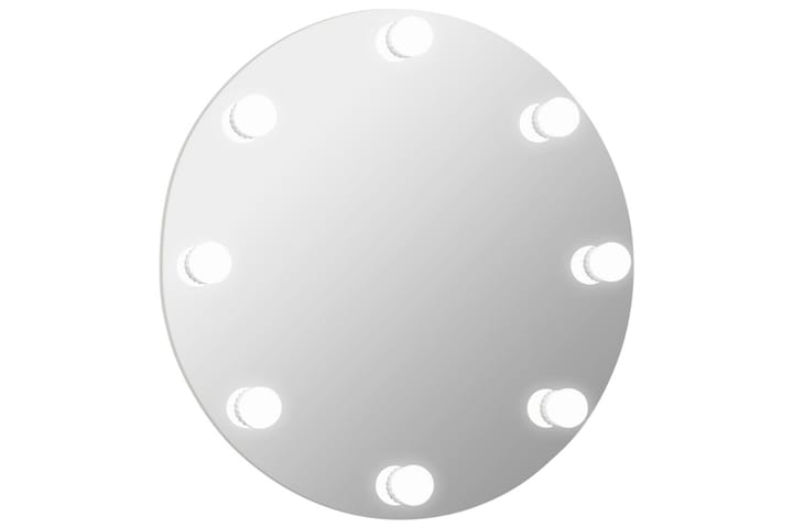 Veggspeil med LED-lys rund glass - Silver - Innredning - Speil - Veggspeil