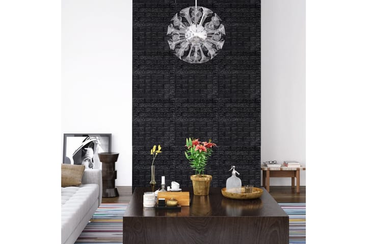 3D-tapet murstein selvklebende 20 stk svart - Svart - Interiør - Tapet - Tapet soverom