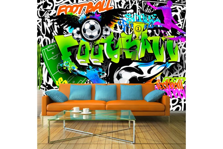 Fototapet Football Graffiti 300x210 - Artgeist sp. z o. o. - Interiør - Tapet - Fototapeter