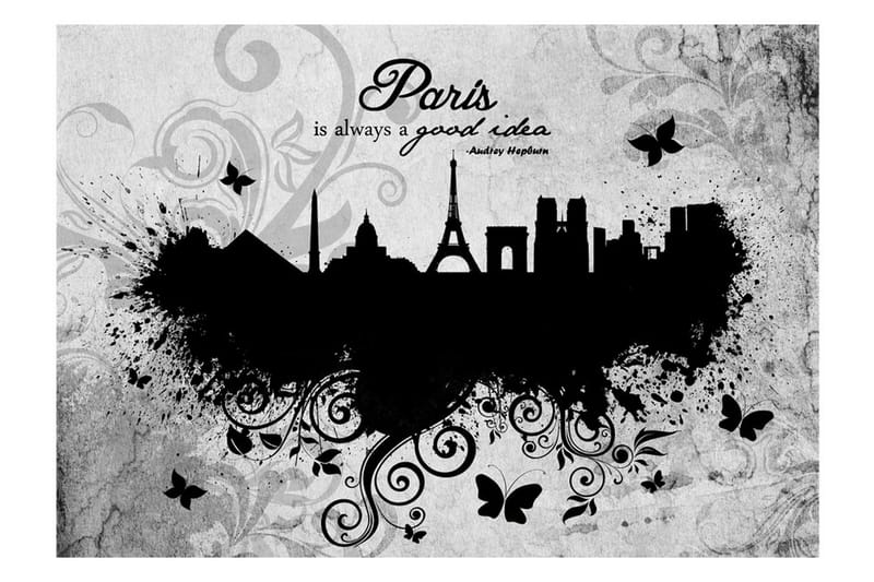 Fototapet Paris Is Always A Good Idea B&W 350x245 - Finnes i flere størrelser - Innredning - Tapet - Fototapeter