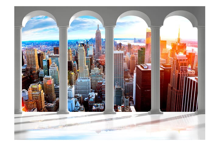 Fototapet Pillars And New York 150x105 - Finnes i flere størrelser - Interiør - Tapet - Fototapeter