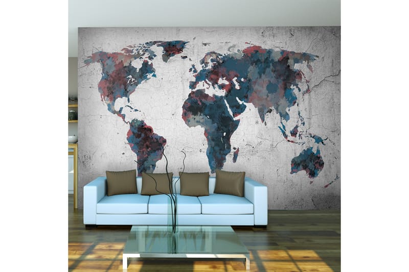 Fototapet World Map On The Wall 300x231 - Artgeist sp. z o. o. - Innredning - Tapet - Fototapeter