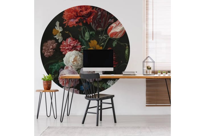 WallArt Tapetsirkel Golden Age Flowers 142,5 cm - Flerfarget - Interiør - Tapet - Kjøkkentapeter