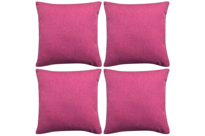 Putetrekk 4 stk lin-aktig rosa 40x40 cm - Rosa - Innredning - Tekstiler - Putetrekk