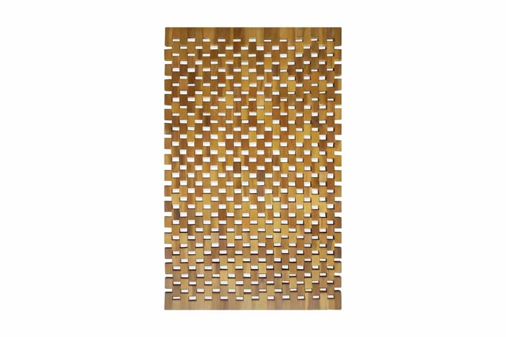 Badematte akasietre 80x50 cm mosaikk - Brun - Innredning - Tepper & Matter - Baderomsmatte
