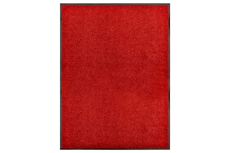 Dørmatte vaskbar rød 90x120 cm