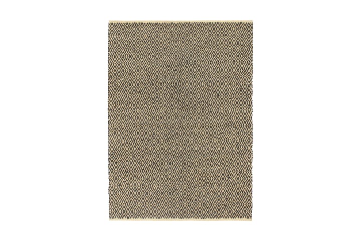 Håndvevet Chindi teppe lӕr og bomull 120x170 cm svart - Svart - Innredning - Tepper & Matter - Håndvevde tepper