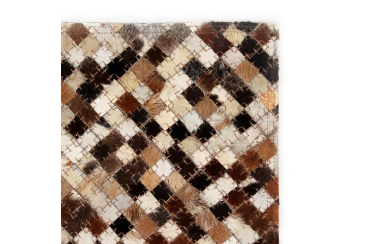Lappeteppe ekte lӕr 160x230 cm firkantet brun/hvit - Flerfarget - Innredning - Tepper & Matter - Patchwork tepper