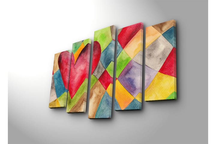 Canvasbilde Dekorativ 5 Deler - Flerfarget - Innredning - Veggdekorasjon - Lerretsbilder