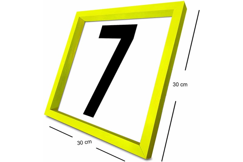 Bilde Number med Ramme Flerfarget - 33x03 cm - Innredning - Veggdekorasjon - Rammer