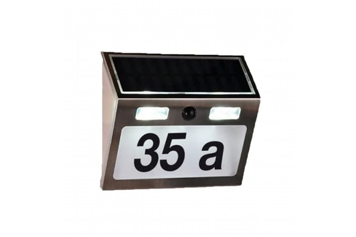 HI Soldrevet opplyst husnummer LED sølv - Silver - Innredning - Veggdekorasjon - Skilt - Husnummerskilt