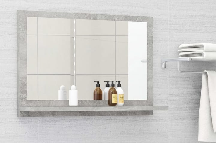Baderomsspeil betonggrå 60x10,5x37 cm sponplate - Grå - Innredning - Veggdekorasjon - Speil