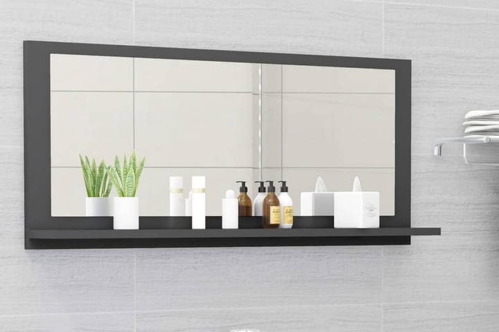Baderomsspeil grå 90x10,5x37 cm sponplate - Grå - Innredning - Veggdekorasjon - Speil