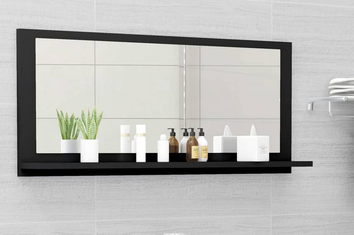 Baderomsspeil svart 90x10,5x37 cm sponplate - Svart - Innredning - Veggdekorasjon - Speil
