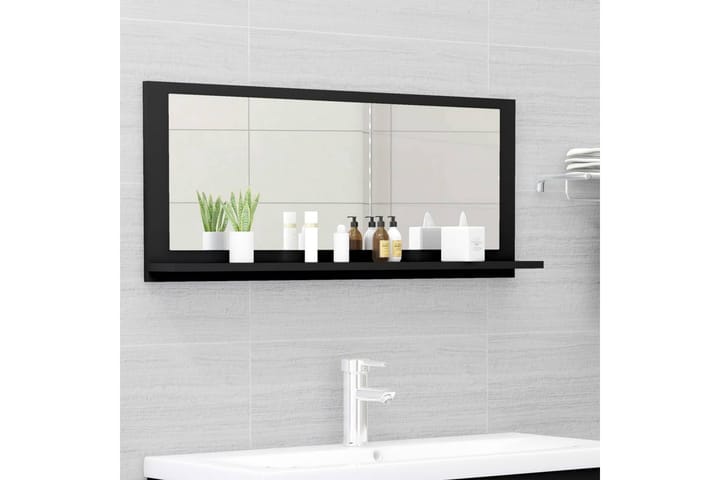 Baderomsspeil svart 90x10,5x37 cm sponplate - Svart - Innredning - Veggdekorasjon - Speil
