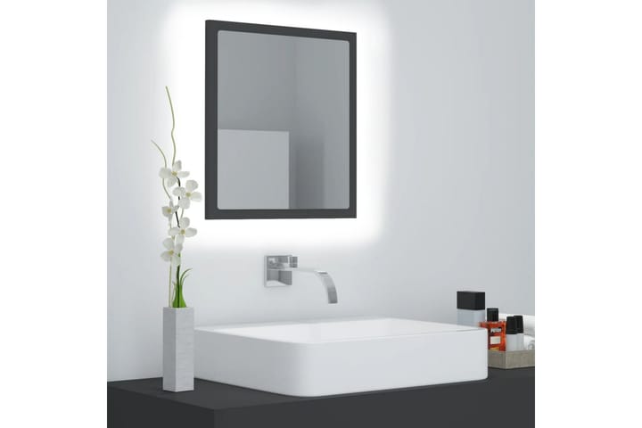LED Badespeil 40x8,5x37 cm sponplate grå - Grå - Innredning - Veggdekorasjon - Speil
