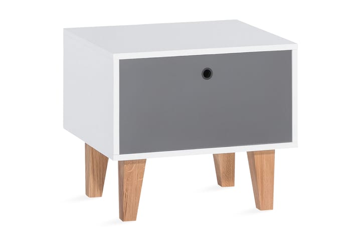 Nattbord Concept Hvit/Natur - Hvit/Mørkegrå/Tre/natur - Møbler - Barnemøbler - Barnebord - Nattbord barn