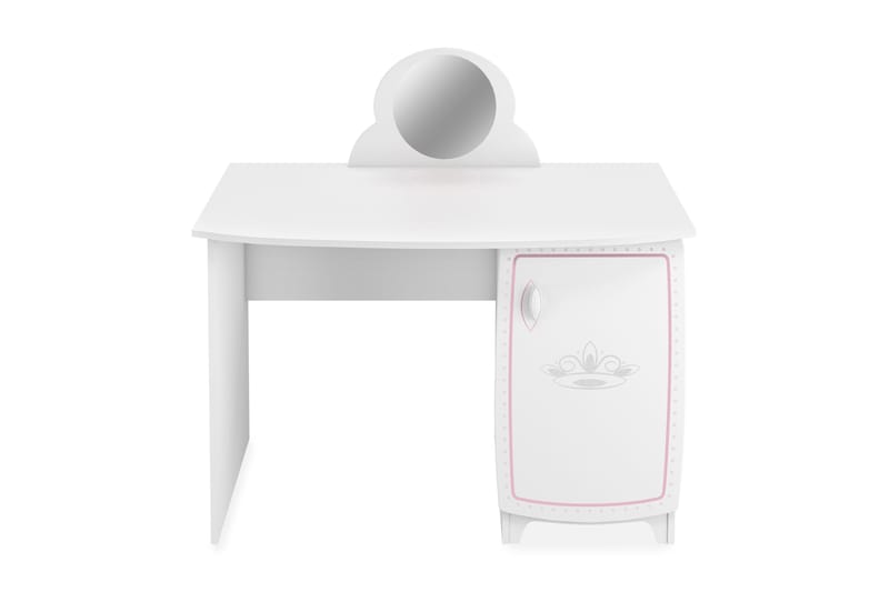 Barneskrivebord Mamusic med Speil 59 cm - Hvit|Rosa - Møbler - Barnemøbler - Barnebord - Skrivebord barn
