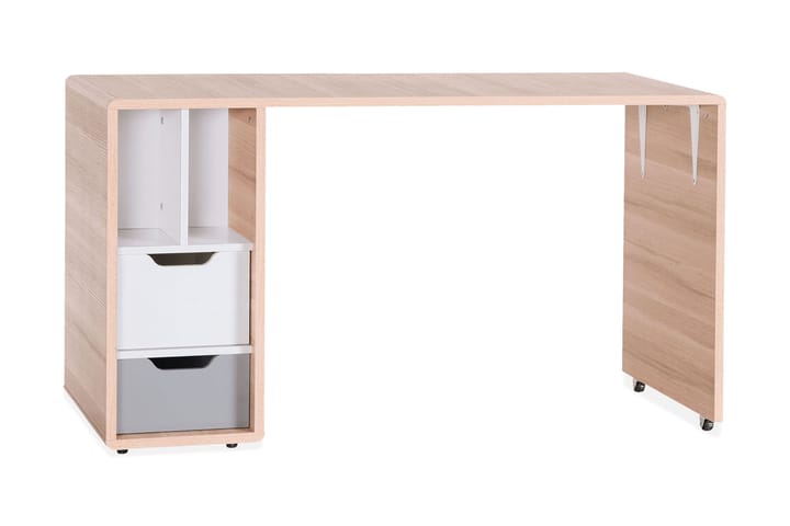 Skrivebord Evolve med Oppbevaring Natur / Hvit / Grå - VOX - Møbler - Barnemøbler - Barnebord - Skrivebord barn
