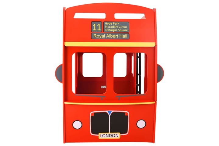 Køyeseng London buss rød MDF 90x200 cm - Rød - Møbler - Barnemøbler - Barneseng & Juniorseng - Køyeseng