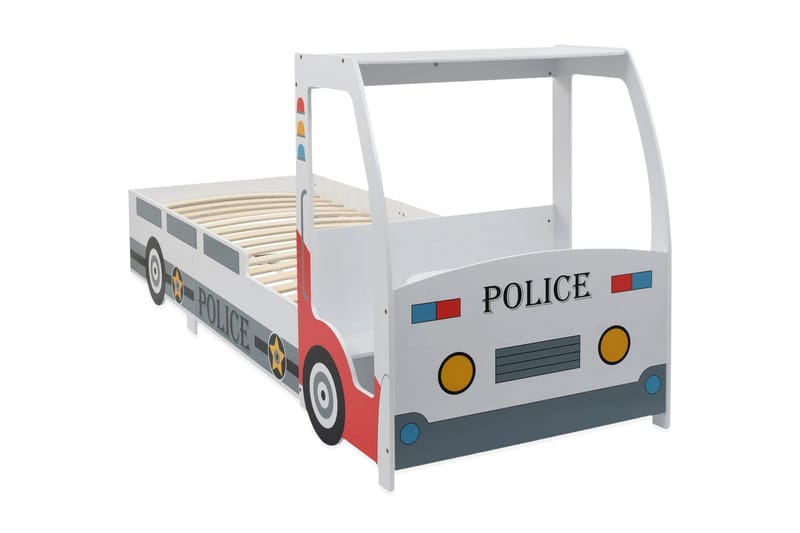 Politibil barneseng med skrivebord 90x200 cm - Flerfarget - Møbler - Barnemøbler - Barneseng & Juniorseng