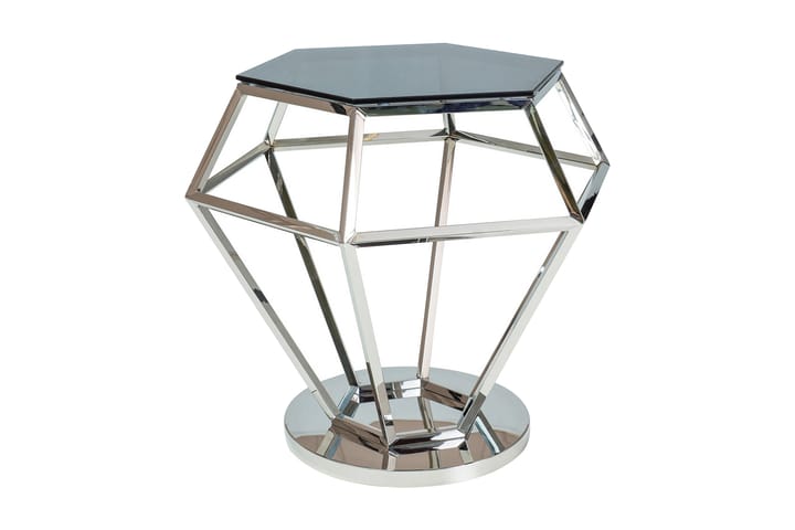 Sidebord Bingara 48 cm Hexagon - Glass/Sølv - Møbler - Bord - Avlastningsbord & sidobord - Lampebord & sidebord
