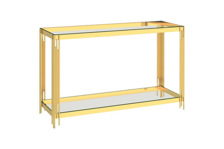 Sidebord gull 120x40x78 cm rustfritt stål og glass - Gull - Møbler - Bord - Avlastningsbord & sidobord - Lampebord & sidebord