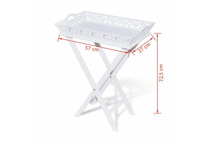 Sidebord med brett hvit - Hvit - Møbler - Bord - Avlastningsbord & sidobord - Brettbord og småbord