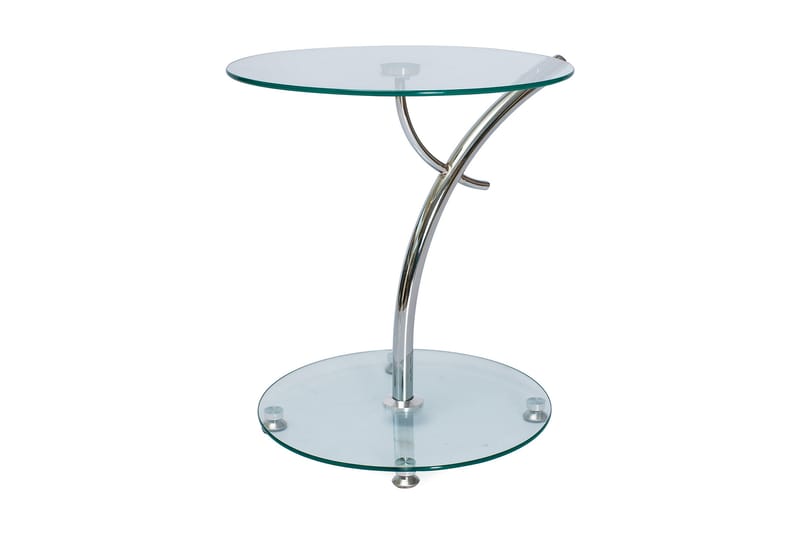 Sidebord Portella 50 cm Rundt - Glass/Sølv - Møbler - Bord - Avlastningsbord & sidobord - Lampebord & sidebord