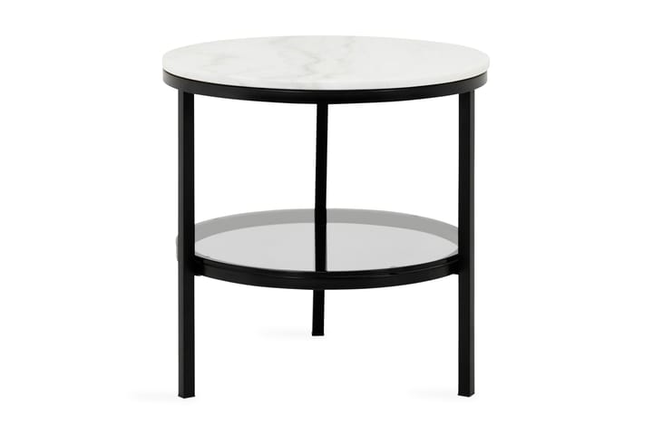 Sidebord Riseine 50 cm Rundt - Hvit|Svart - Møbler - Bord - Avlastningsbord & sidobord - Brettbord og småbord