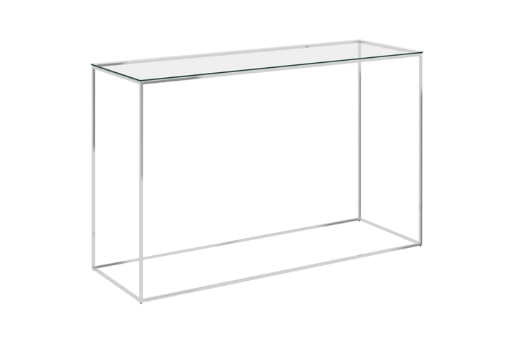 Sidebord sølv 120x40x78 cm rustfritt stål og glass - Silver - Møbler - Bord - Avlastningsbord & sidobord - Brettbord og småbord