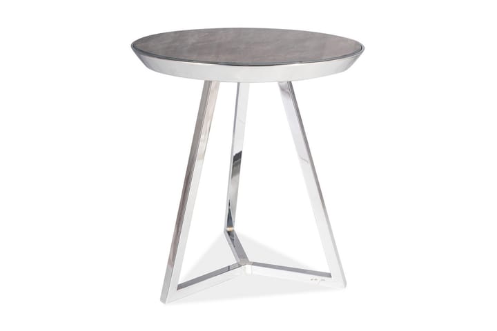 Sidebord Tajabrite 42 cm Rundt - Glass/Grå/Sølv - Møbler - Bord - Avlastningsbord & sidobord - Brettbord og småbord