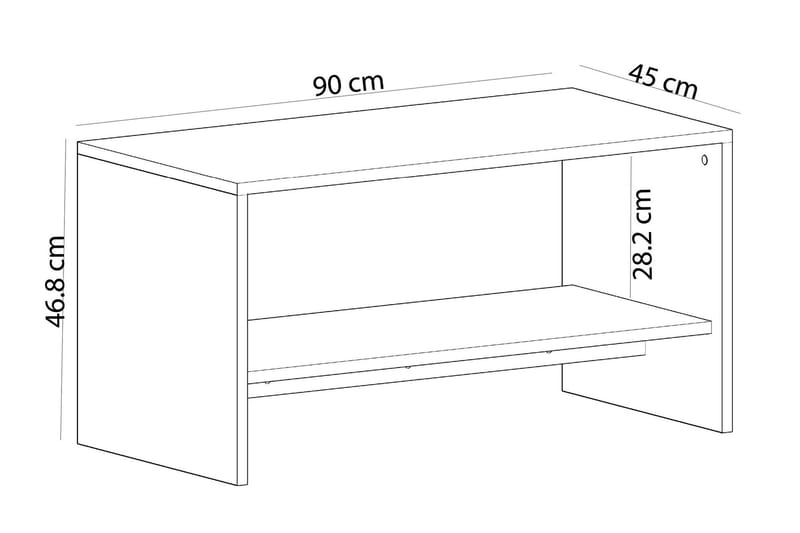 Sidebord Faithanit 90 cm - Svart/Lys Natur - Møbler - Bord - Avlastningsbord & sidobord - Lampebord & sidebord