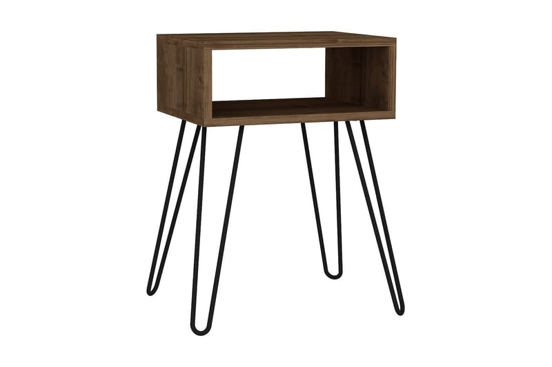 Sidebord Tessie 45 cm med Oppbevaringshylle - Valnøttsbrun/Svart - Møbler - Bord - Kontorbord - Skrivebord