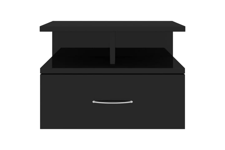 Flytende nattbord høyglans svart 40x31x27 cm sponplate - Svart - Møbler - Bord - Avlastningsbord & sidobord - Sengebord & nattbord