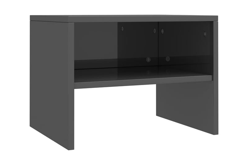 Nattbord 2 stk høyglans grå 40x30x30 cm sponplate - Grå - Møbler - Bord - Avlastningsbord & sidobord - Sengebord & nattbord