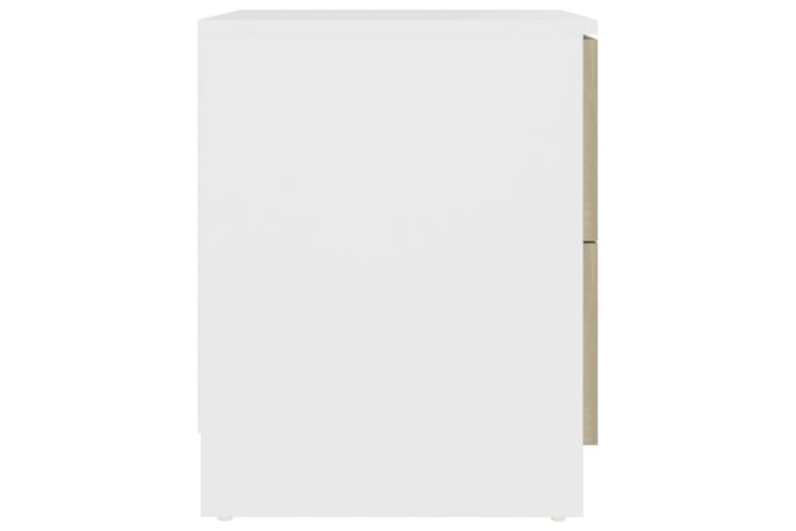 Nattbord 2 stk hvit og sonoma eik 40x40x50 cm sponplate - Beige - Møbler - Bord - Avlastningsbord & sidobord - Sengebord & nattbord