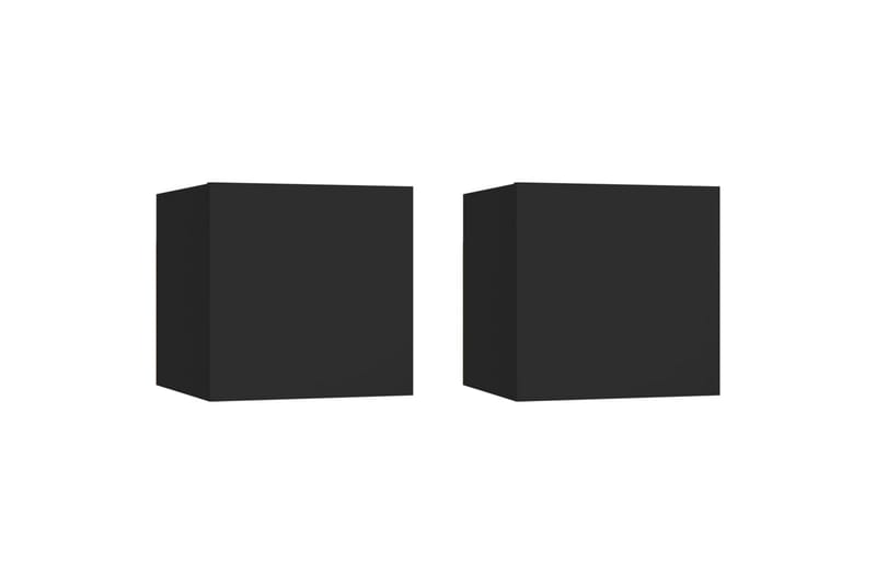 Nattbord 2 stk svart 30,5x30x30 cm sponplate - Svart - Møbler - Bord - Avlastningsbord & sidobord
